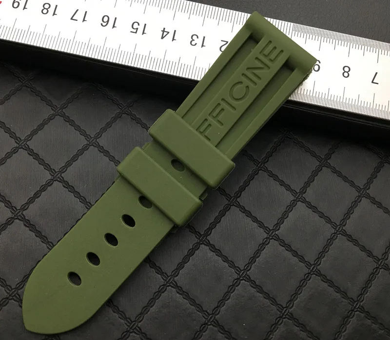Ремешок силиконовый для наручных часов резиновый браслет Panerai игла ремня 22 мм 24 26