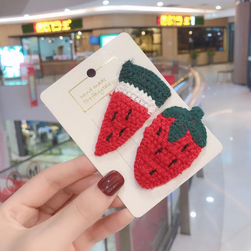 Заколки для волос ручной работы девочек милые вязаные цветочные заколки с