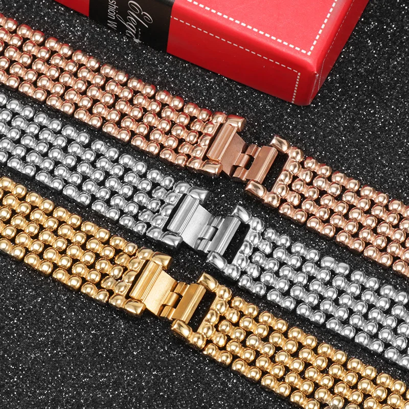 CICIDD Stainless Steel Watchband 12 14 16 18 20 Silver Golden Rose Gold Bracelet For CK A-rmani Lady's Watch Chain