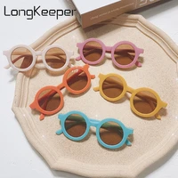 longkeeper fashion round kids sunglasses children boys girls cute colorful sun glasses baby shades vintage uv400 gafas de sol