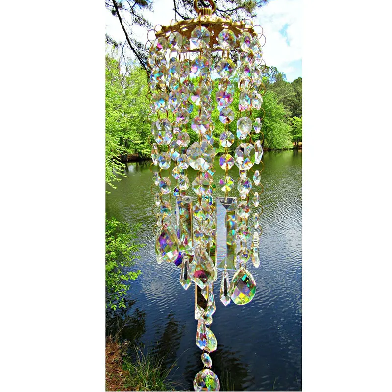 

Colorful Crystal Wind Chimes Perfect Addition to Your Garden Patio Lawn Gift for Family and Friends SLC88