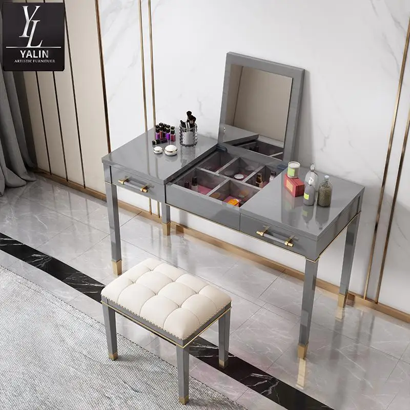 Светильник роскошный Американский туалетный стул из цельного дерева для макияжа