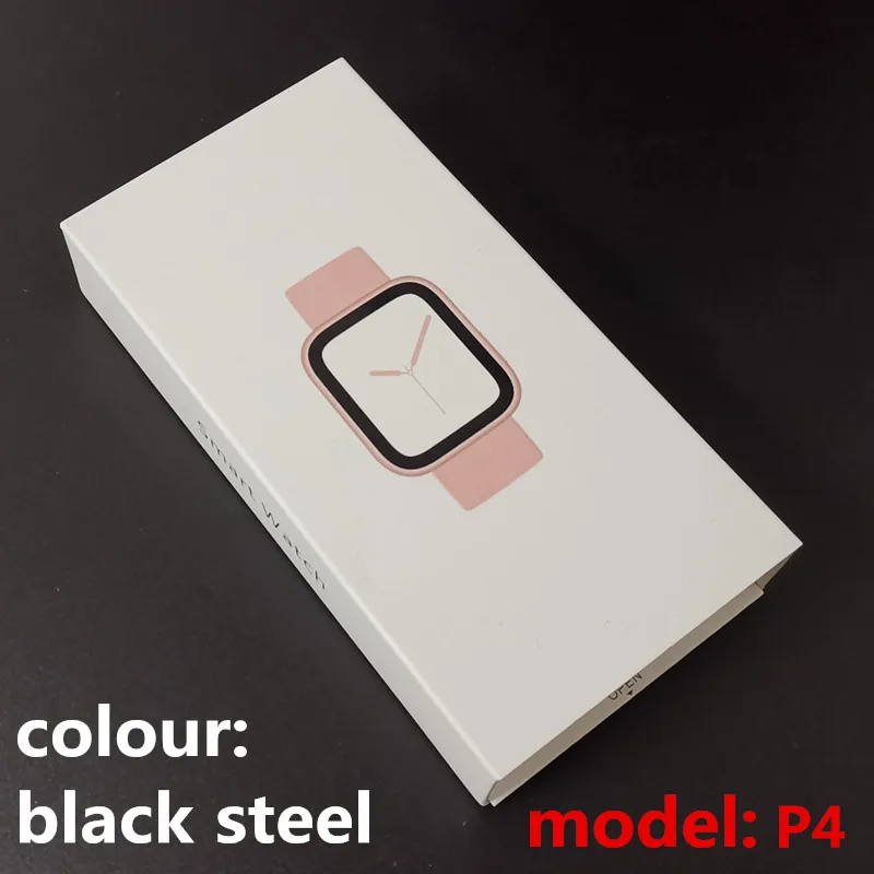 P4 black steel Умные часы серии IWO 4 поколения 5 поколения часы 3 поколения часы Поддержка IOS Android W54/W34/I6/I2PRO/P4/QW21/Z7/W55/I7 - Цвет: P4 black steel