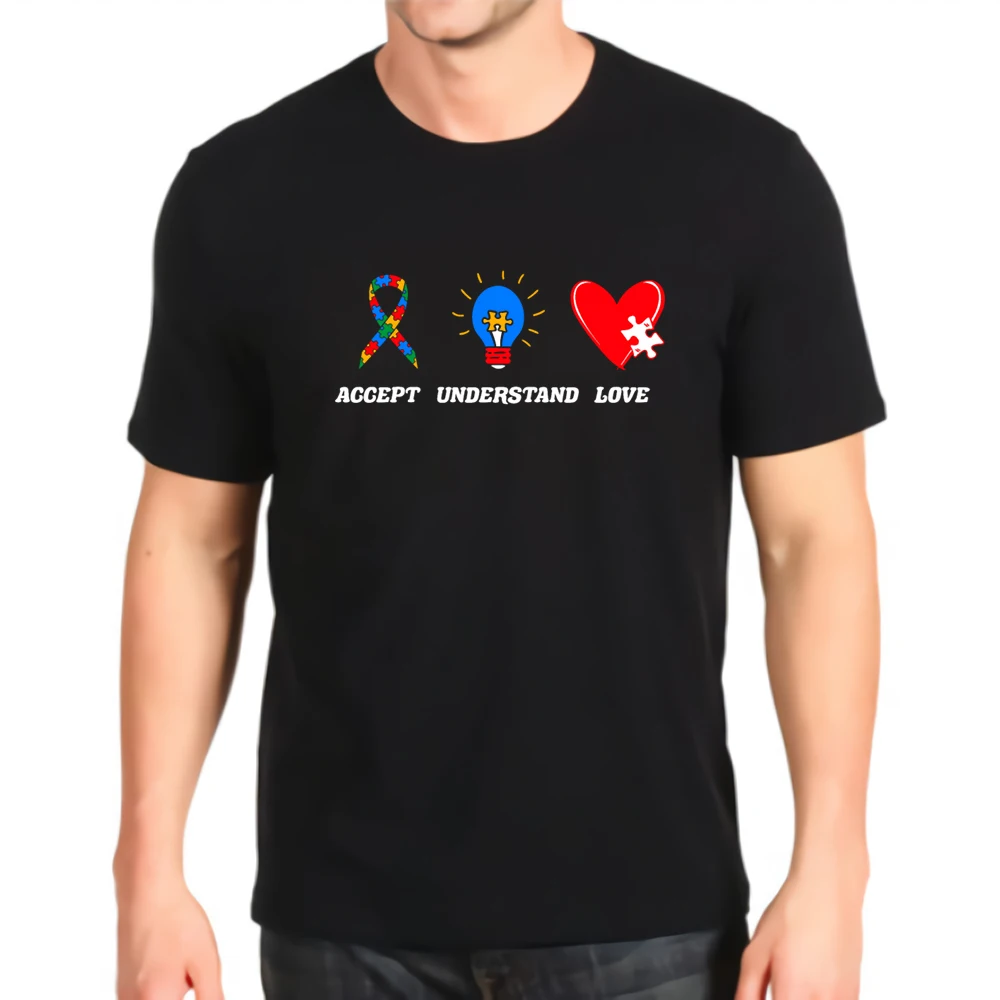 Новая модная футболка с принтом осведомленность об аутизме принять понимание
