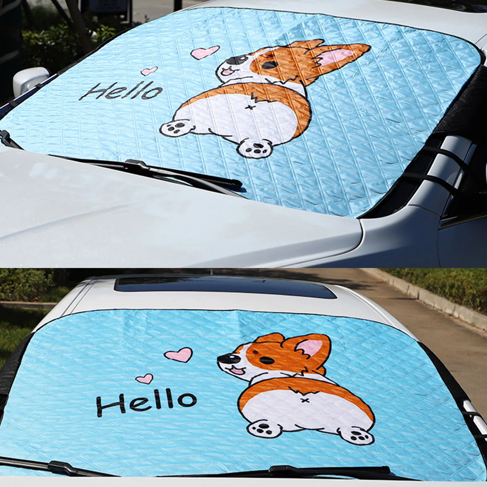 

Double-sided Car Windshield Sunshade Car Window Windscreen Sun Shade Animal Auto Sun Visor UV Protector Cover Car Snow Cover