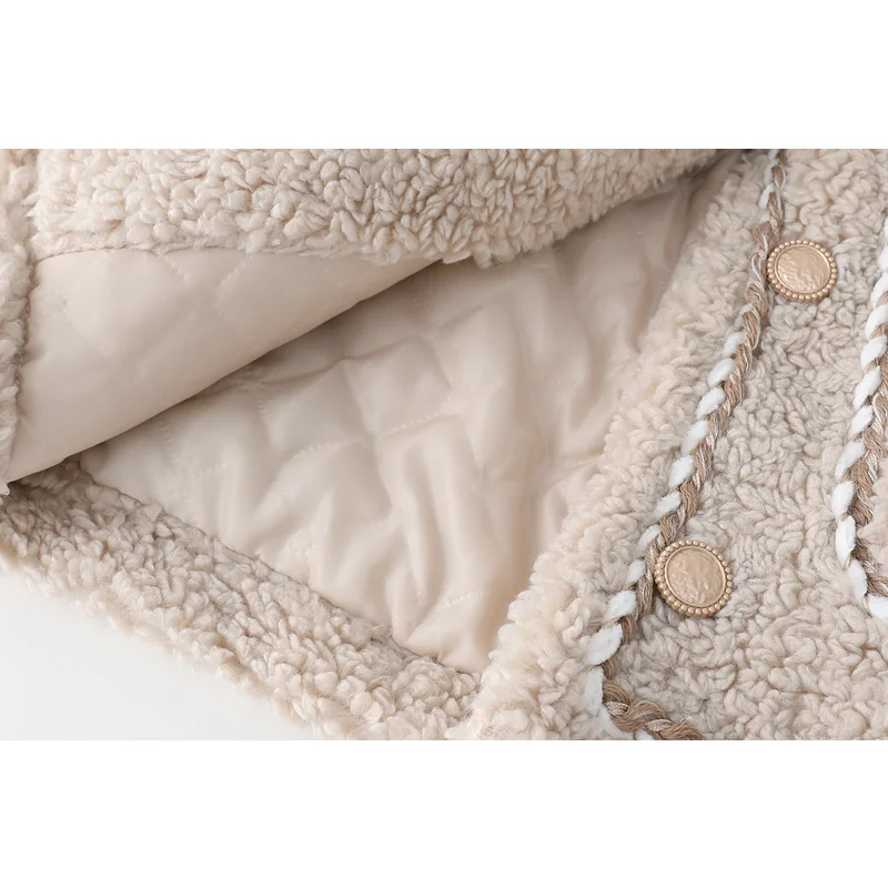 MOLAN Lamb Wool Woman Jacket Oversize 2022 New Warm Long Sleeve Lapel Winter Jacket Coat Loose Thick Female Chic Outwear