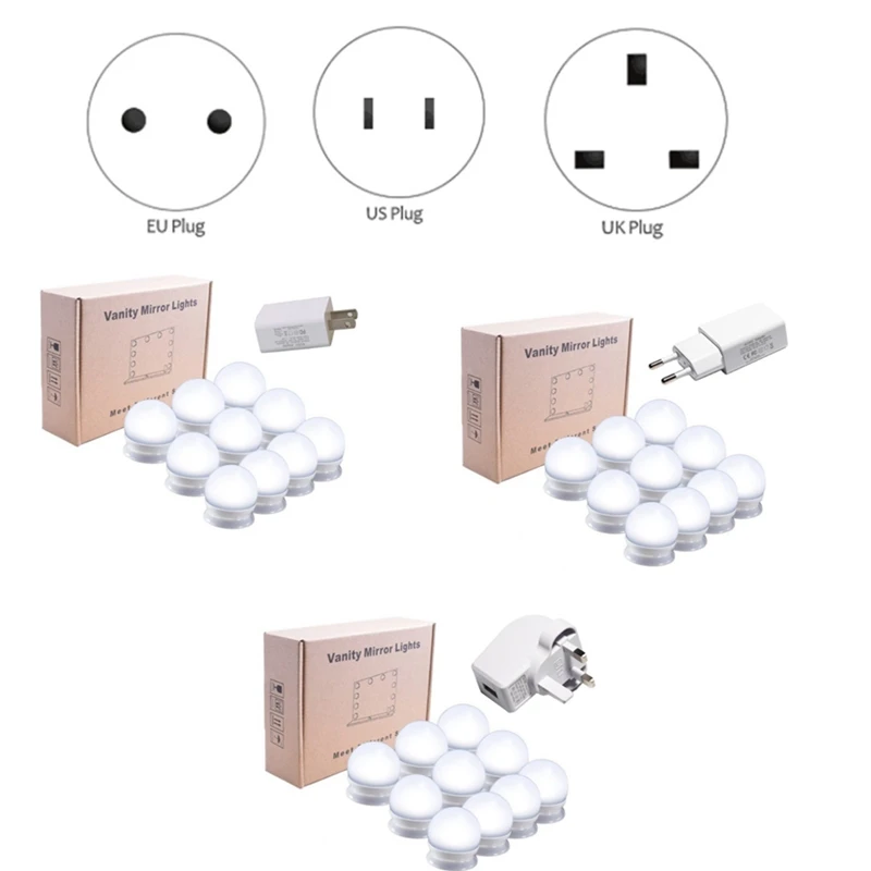 

Светодиодная лампа для зеркала для туалетного столика с USB лампа для туалетного столика приглушаемая светодиодсветодиодный настенная ламп...