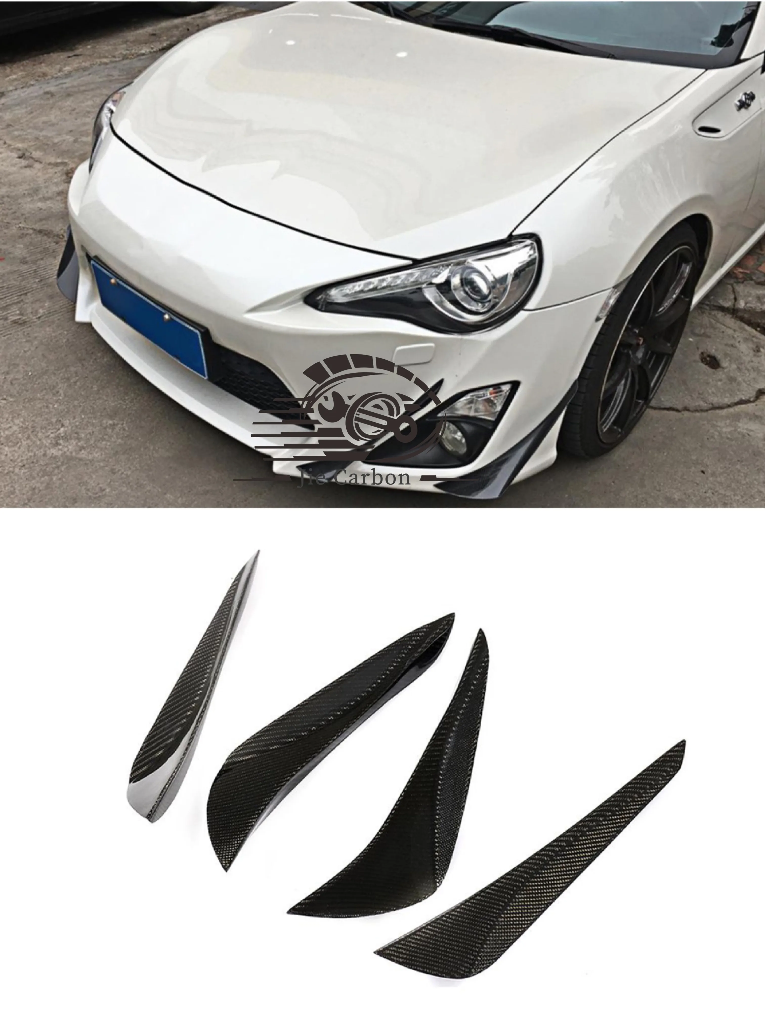 

Fit for TOYOTA GT86 BRZ Password JDM carbon fiber front lip wind knife