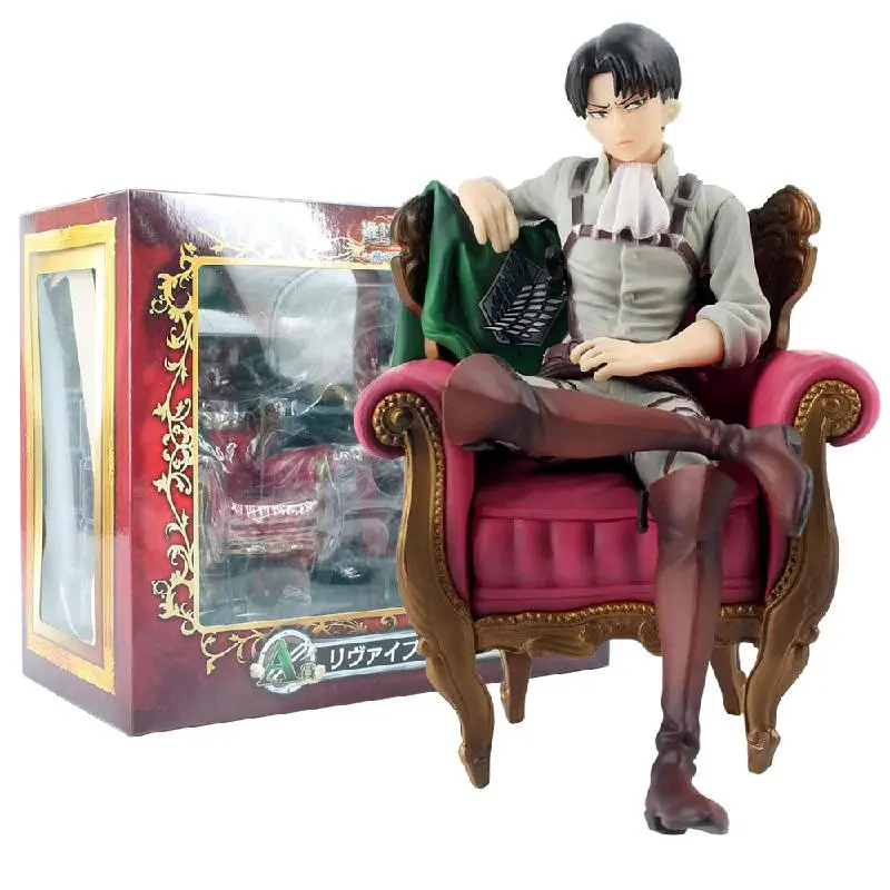 

15cm Anime Attack On Titan Levi Rivaille Rival Ackerman Sofa Solider Levi Sleeping Chair Ver. Pvc Action Figure Model Dolls Toys