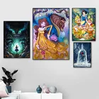 Плакаты из аниме, Картина на холсте, Красавица и чудовище, Постер Принцессы Диснея, Настенная картина, фотографии для декора детской комнаты