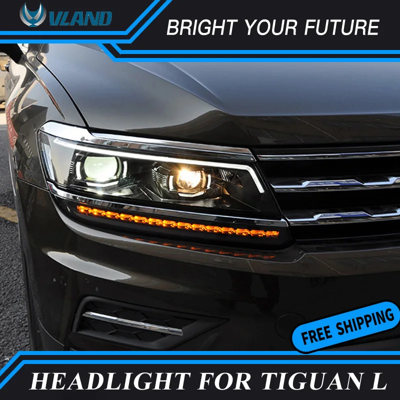 Автомобильные фары в сборе для Volkswagen Tiguan L 2017 2018 bi ксеноновая линзы проектор