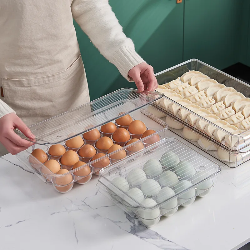 

Бытовой Холодильник, контейнер для хранения замороженных яиц, пластиковый прозрачный кухонный лоток для яиц с крышкой