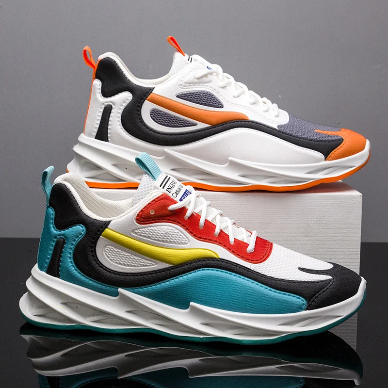 

Color Matching Lace-up Blade Shoes Breathable Sneakers Autumn High-quality Lightweight Fashion Trend Running Shoes Men Sport