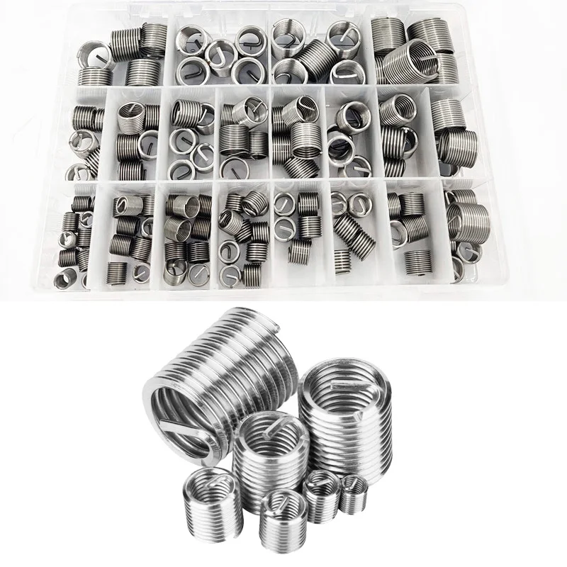 

120pcs Thread Repair Wire Tools Stripped Kit Set Stainless steel Silver