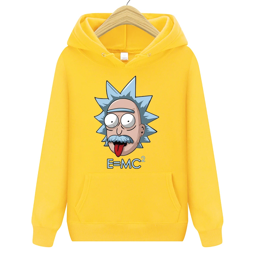 HW0043yellow Новинка, брендовые толстовки с капюшоном Rick marty для мужчин и женщин, мужские толстовки с капюшоном для скейтборда, мужские хлопковые толстовки с капюшоном Rick marty - Цвет: HW0043yellow