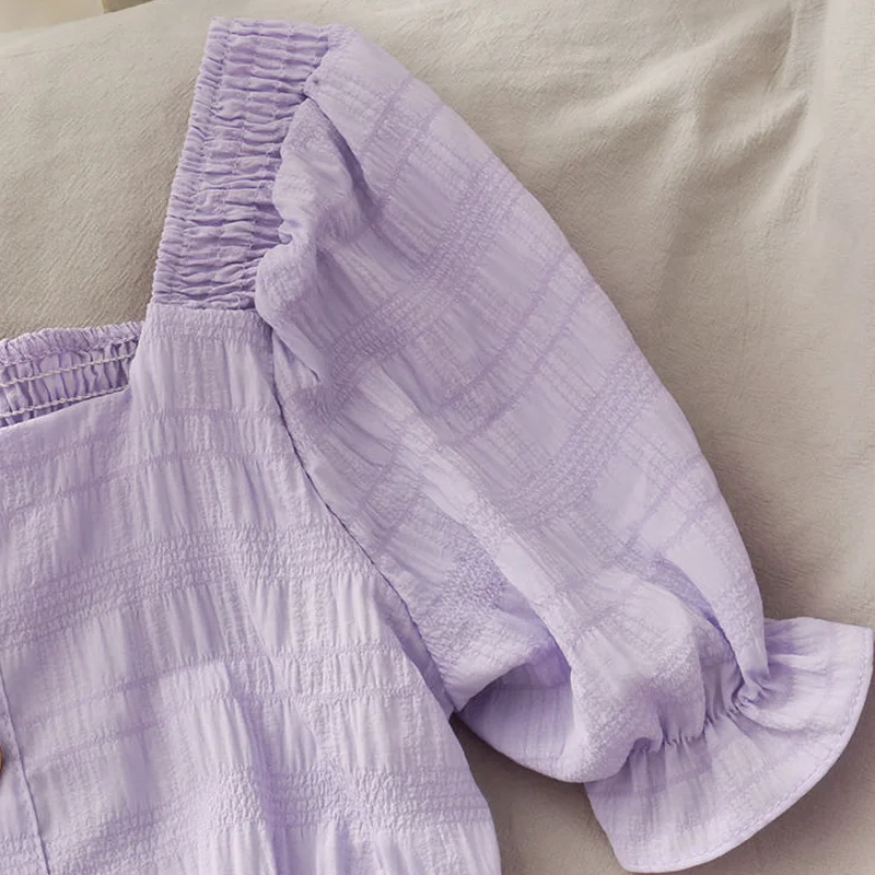 

Shirts Women Solid Short Sleeve Soft Chic Fashion Basic Crop Top All-match Korean Style Classic Summer Single Breasted Female