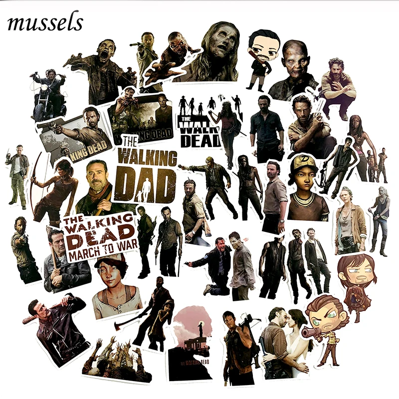 50 шт. наклейка серии Ходячие мертвецы для мотоцикла СКЕЙТБОРД гитара