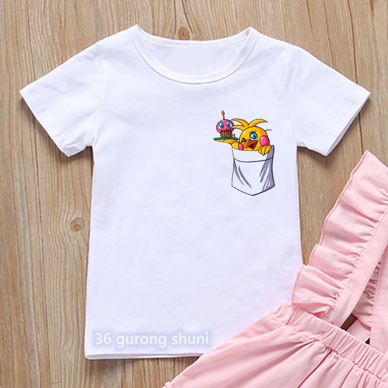 

Springtrap In My Pocket Print T-Shirt Girls/Boys Kawaii Kids Clothes Funny Cartoon Tshirt Summer Fashion Children'S Clothing