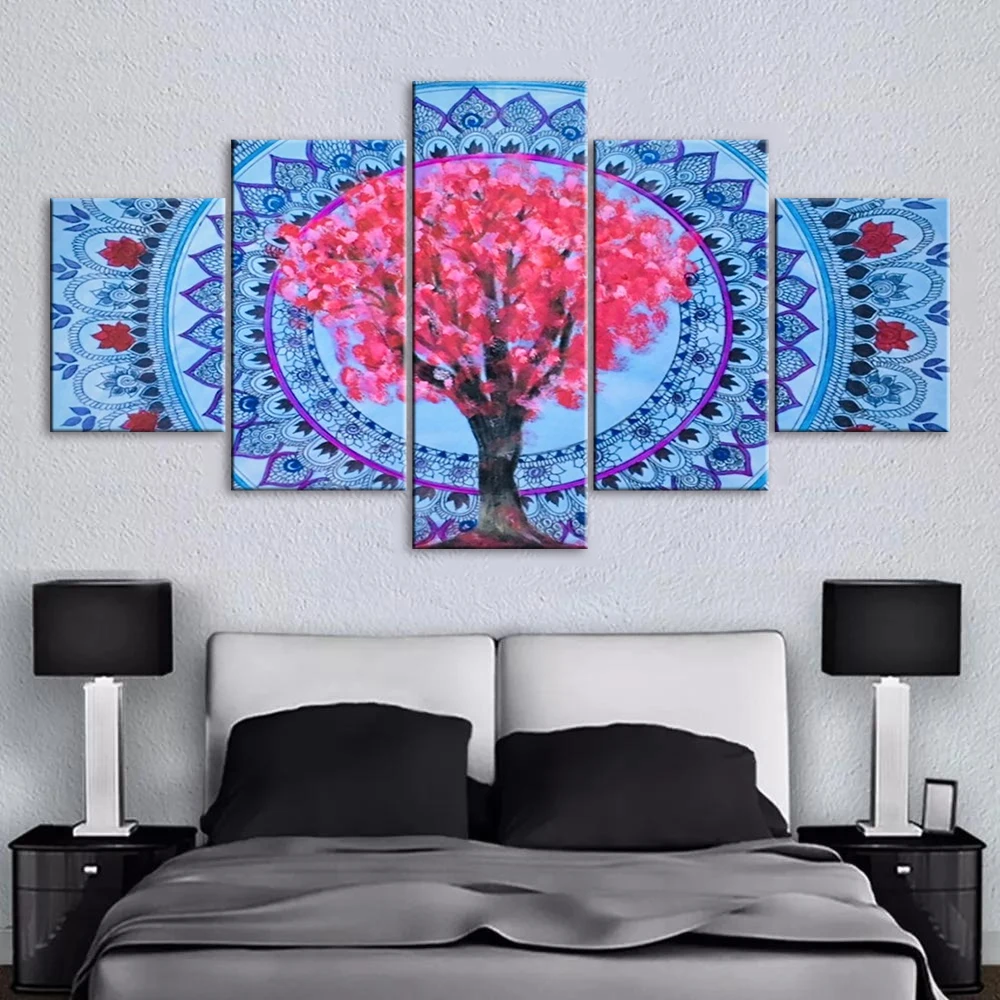 

Prints Painting Wall Art Cherry Blossoms Modular Canvas Folk-custom Poster Picture Vintage Modern Home Decor Bedside Background
