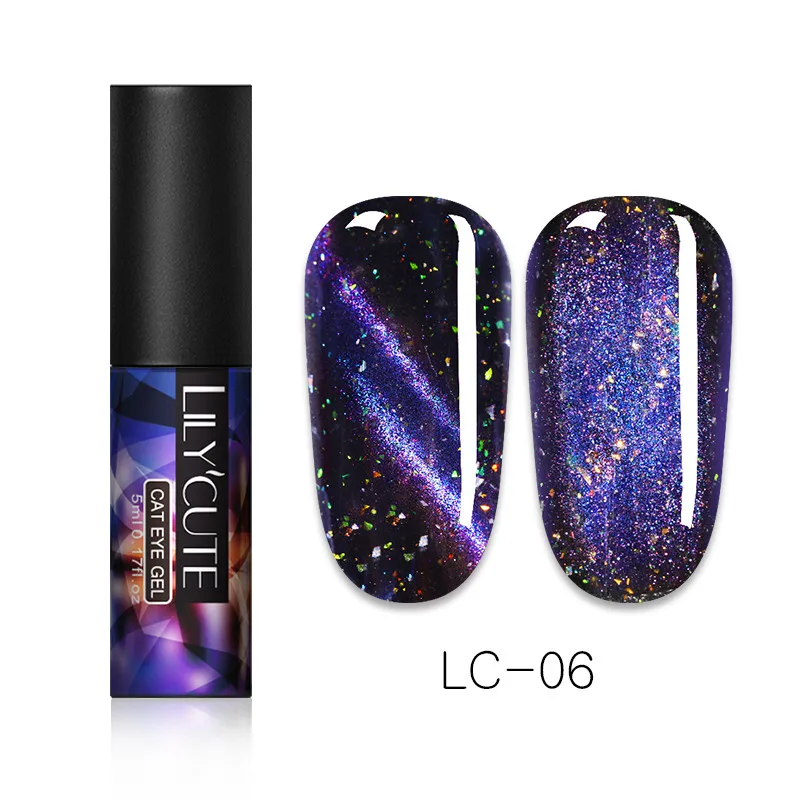 Luminous LC-06 LILYCUTE Магнитный Блестящий Гель-лак для ногтей цветной кошачий глаз УФ замочить от ногтей Гель-лак для маникюра - Цвет: Luminous LC-06