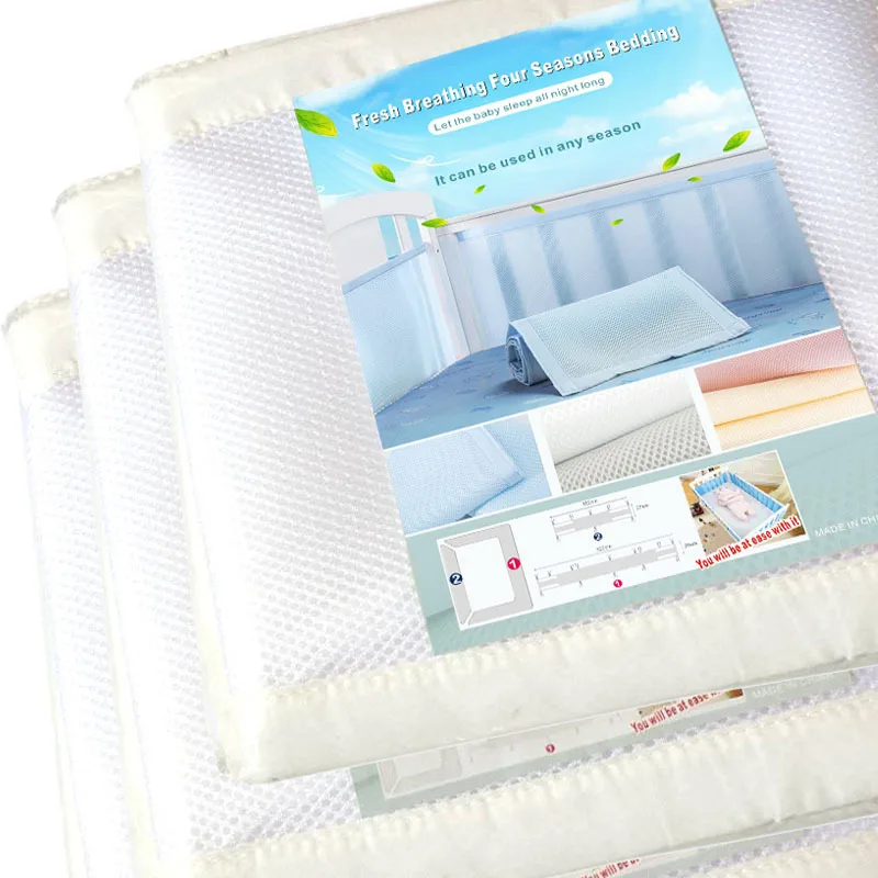 2pcs Baby Bedding Breathable Mesh Bed Bumper Baby Cot Sets Bed Around Protector Cot Bumper Room Decor Summer Newborn