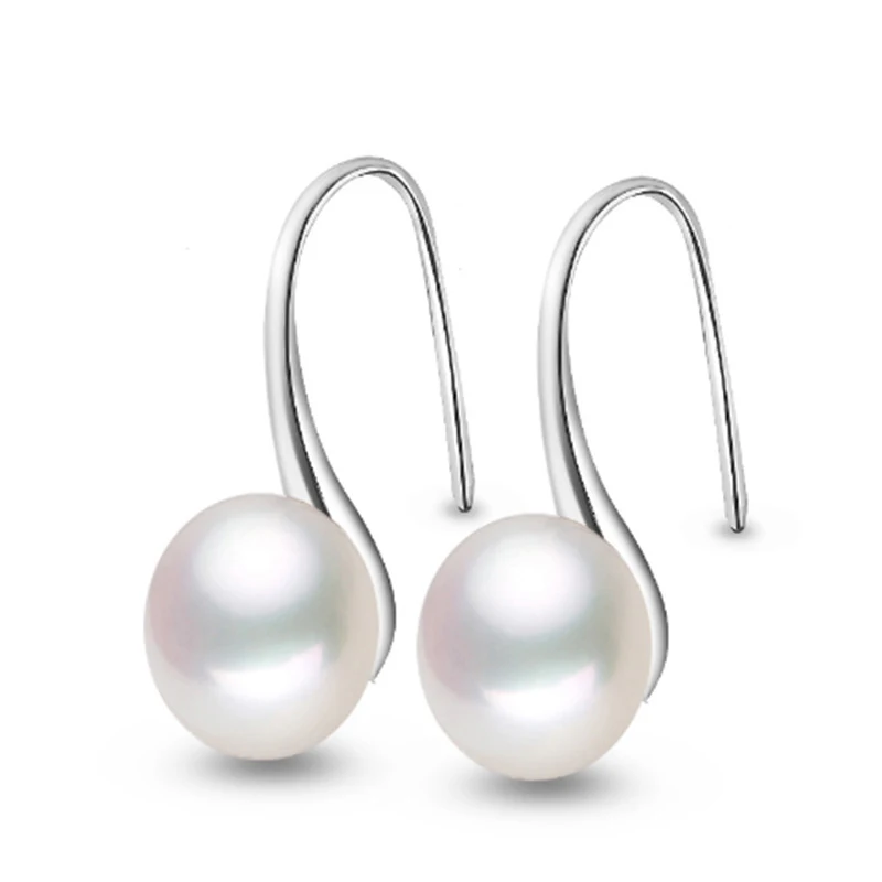 White Pearl LicLiz, 925 пробы, серебряные серьги-капли с натуральным пресноводным жемчугом для женщин, висячие серьги, белый, розовый, фиолетовый цвет, ювелирное изделие, LAE0009 - Цвет камня: White Pearl