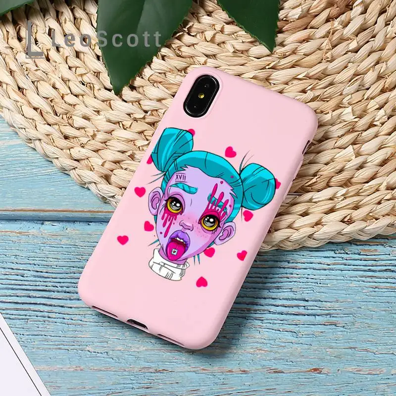 

Art Devil sexy Bad girl smoke eyes Phone Case Candy Color for iPhone 11 12 mini pro XS MAX 8 7 6 6S Plus X 5S SE 2020 XR