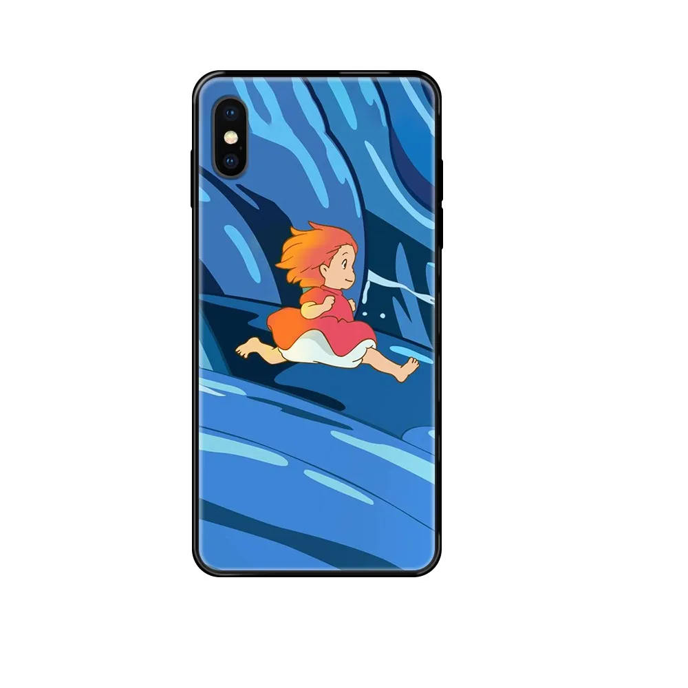 Ponyo on the cliff art pretty Etui funda black Phone case For iphone 4 4s 5 5S SE 5C 6 6S 7 8 plus X XS XR 11 PRO MAX 2020 | Мобильные