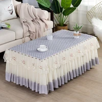 new embroidery lace table cloth solid thicken yarn living room sofa coffee side tea table dustproof cover tablecloth tapetes