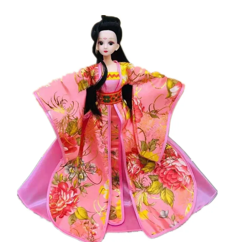

1/6 Cosplay Pink Ancient Beauty Costume Wedding Dress For Barbie Doll Clothes Traditional Chinese Party Gown 1:6 Dolls Accessory