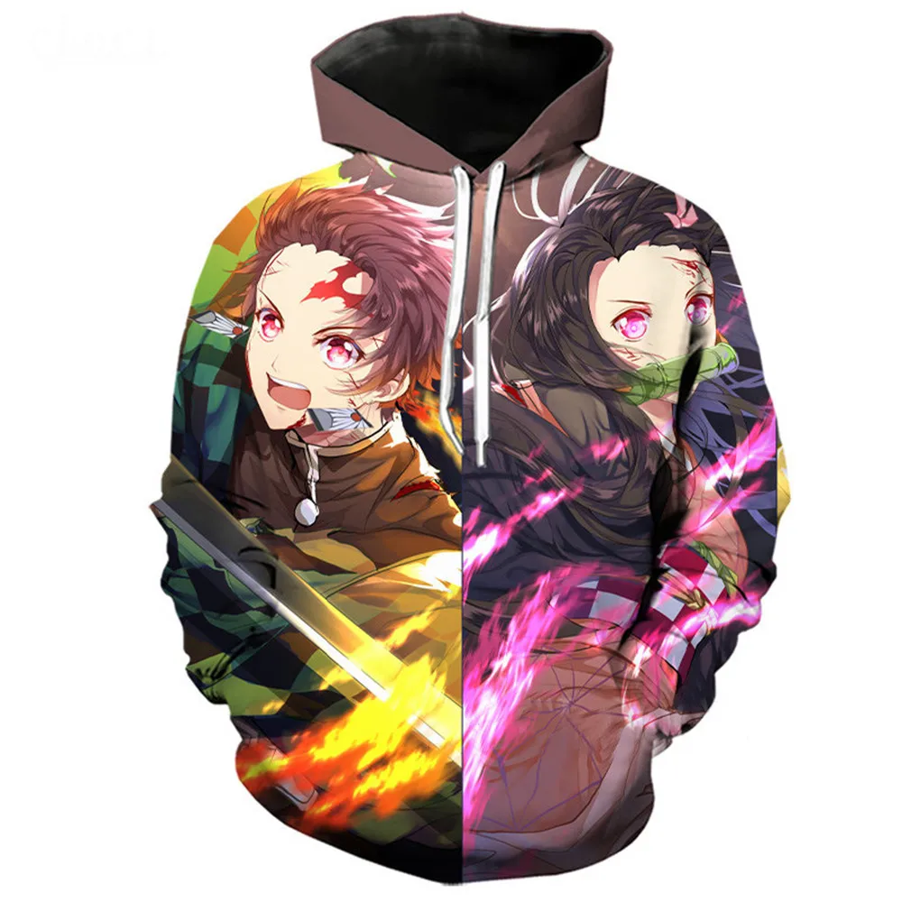 Аниме Demon Slayer Kimetsu no Yaiba Kamado Tanjirou 3D печать толстовки с капюшоном для мужчин и женщин