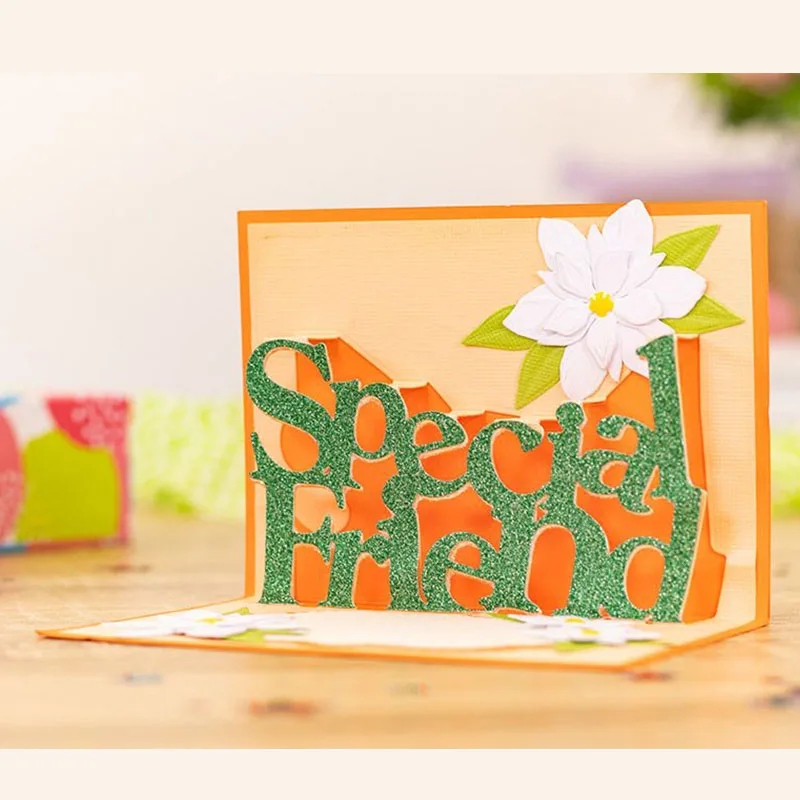 Специальный друг всплывающие слова буквы предложение рамка металлические