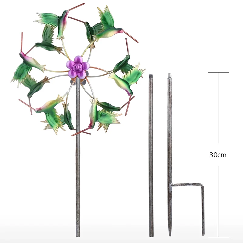 

Iron Art Craft Outdoor Wind Spinner Reflective Painting and Rustless Windmill for Outdoor Yard Lawn Garden Decorations