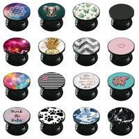 Black Phone Holder Rotatable Round Bracket Anti-Fall Lazy Finger Ring Mobile Phone Stand for IPhone and Other Smartphone