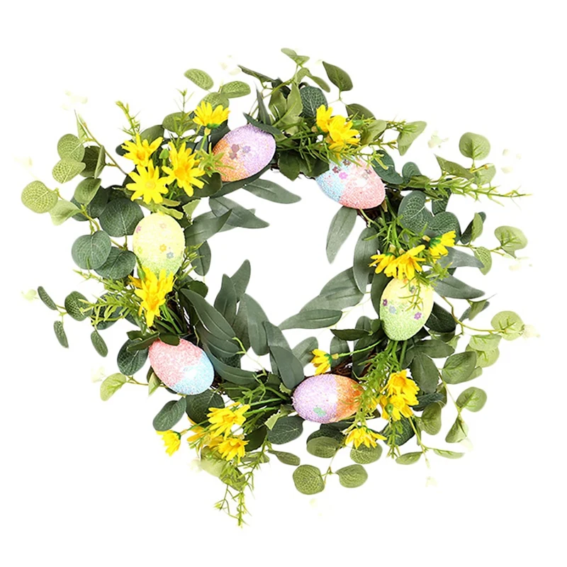 

Easter Wreath Artificial Eucalyptus Eggs Wreath for Front Door Wall Window Wedding Party Farmhouse Garden Home Decor