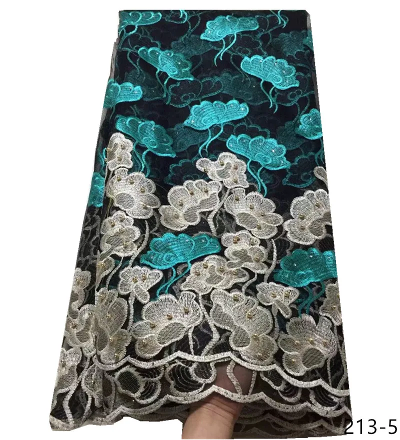 African Lace Fabric 2019 Embroidered Nigerian Laces High Quality French Tulle For blue Women Dress Wedding | Дом и сад