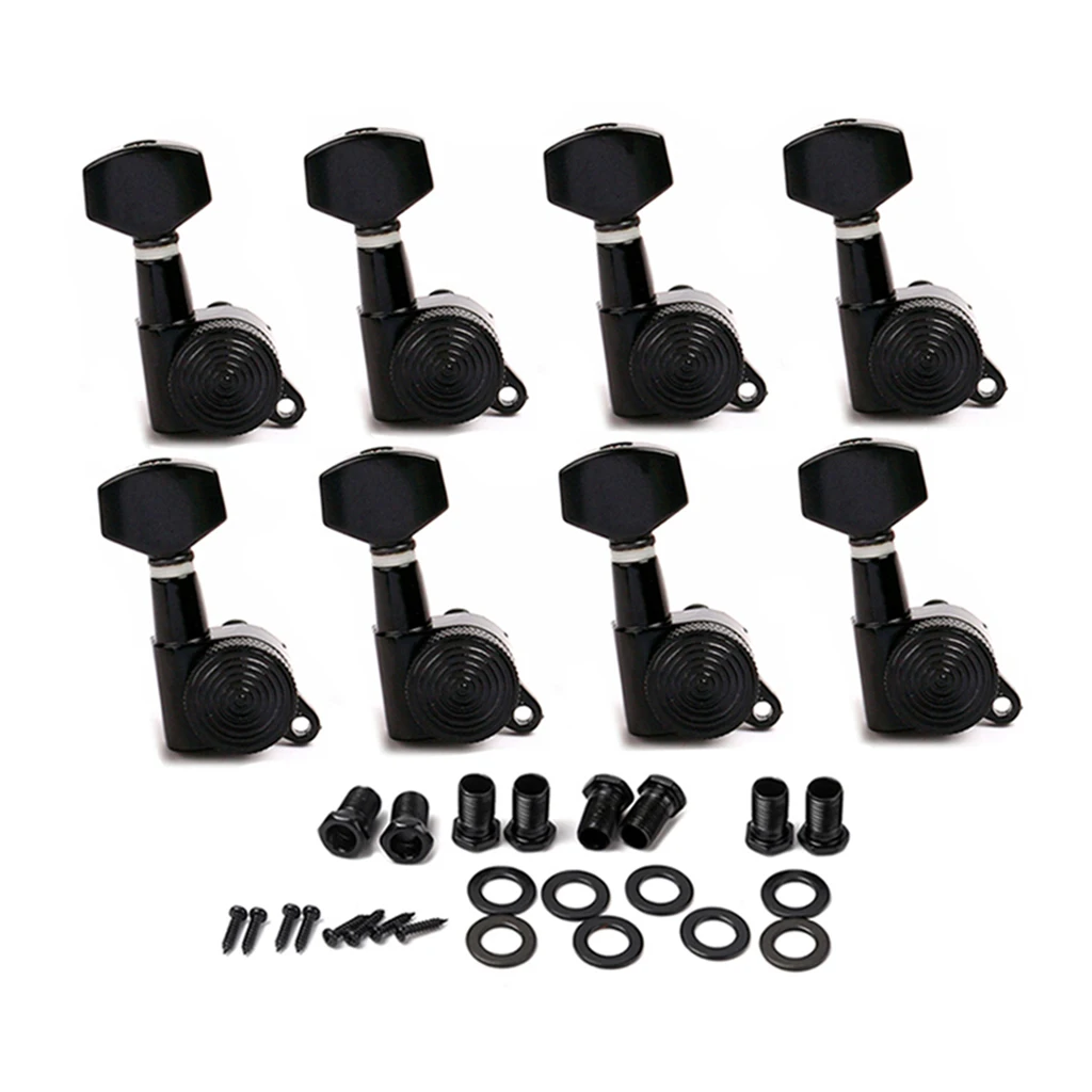 8R Black Locked 6/8 шт. 6R/8R строка правой и левой гитарные Колки замок тюнеры ключи для акустической Гитары Запчасти и аксессуары - Цвет: 8R Black Locked