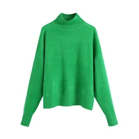 turtleneck pullover sweater women solid knitted sweater top long sleeves high neck vintage female sweaters bottoming chic tops