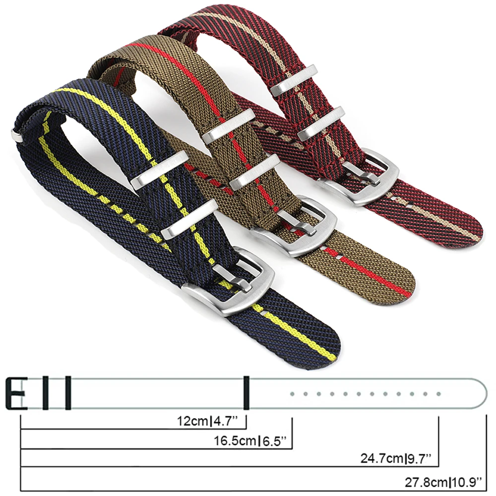 Nylon Nato Strap 20mm 22mm Stripe Watchband Replacement Watch Band Military Wristband Accessories For Tudor Nato Watch Strap