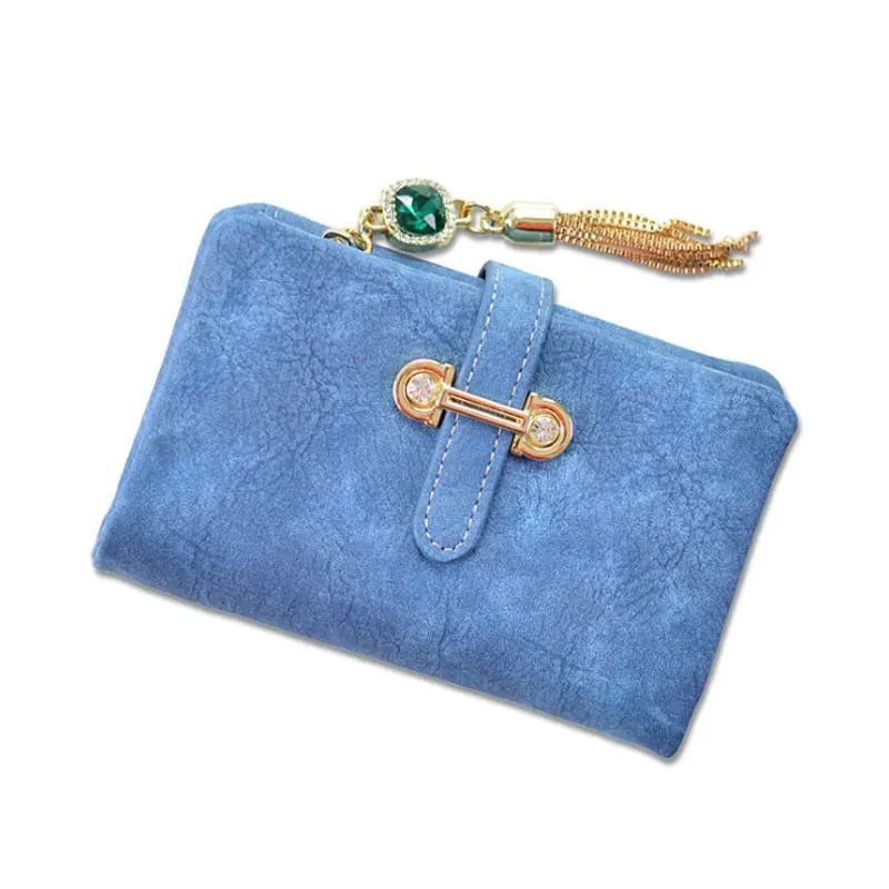 Dark Blue UHHBCCR, модные женские кошельки из нубука, женский маленький кошелек на молнии, женские короткие кошельки для монет, ретро кошельки и кошельки - Цвет: Dark Blue
