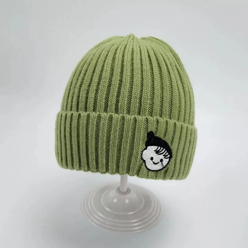 

1-4 years baby knitting fashion cartoon labeling cap infant pointed hat children's winter warm hat