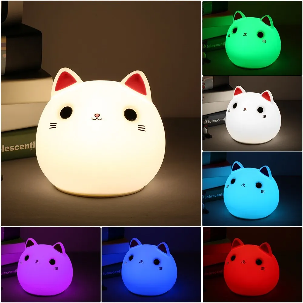 NEWKBO USB Перезаряжаемый светодиодный силиконовый светильник для кошек USB Перезаряжаемый сменный цветной светильник с чувствительным управлением