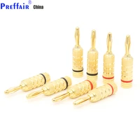 hifi 12pcs high quality new 24k gold speaker pin angel 4mm speaker extension adapter banana plugs cable connector