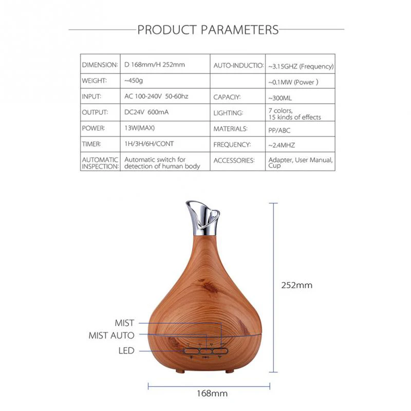 Электрический увлажнитель воздуха с европейской вилкой аромадиффузор для