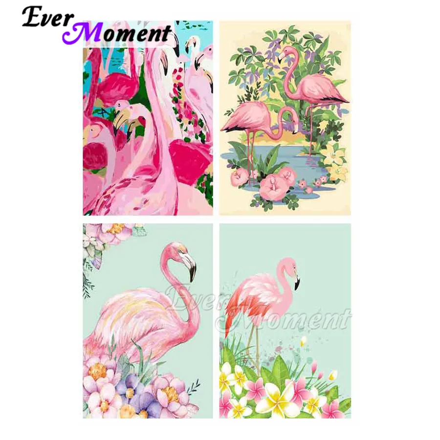 Алмазная живопись Стразы с фламинго цветы алмазная 5D Вышивка своими руками