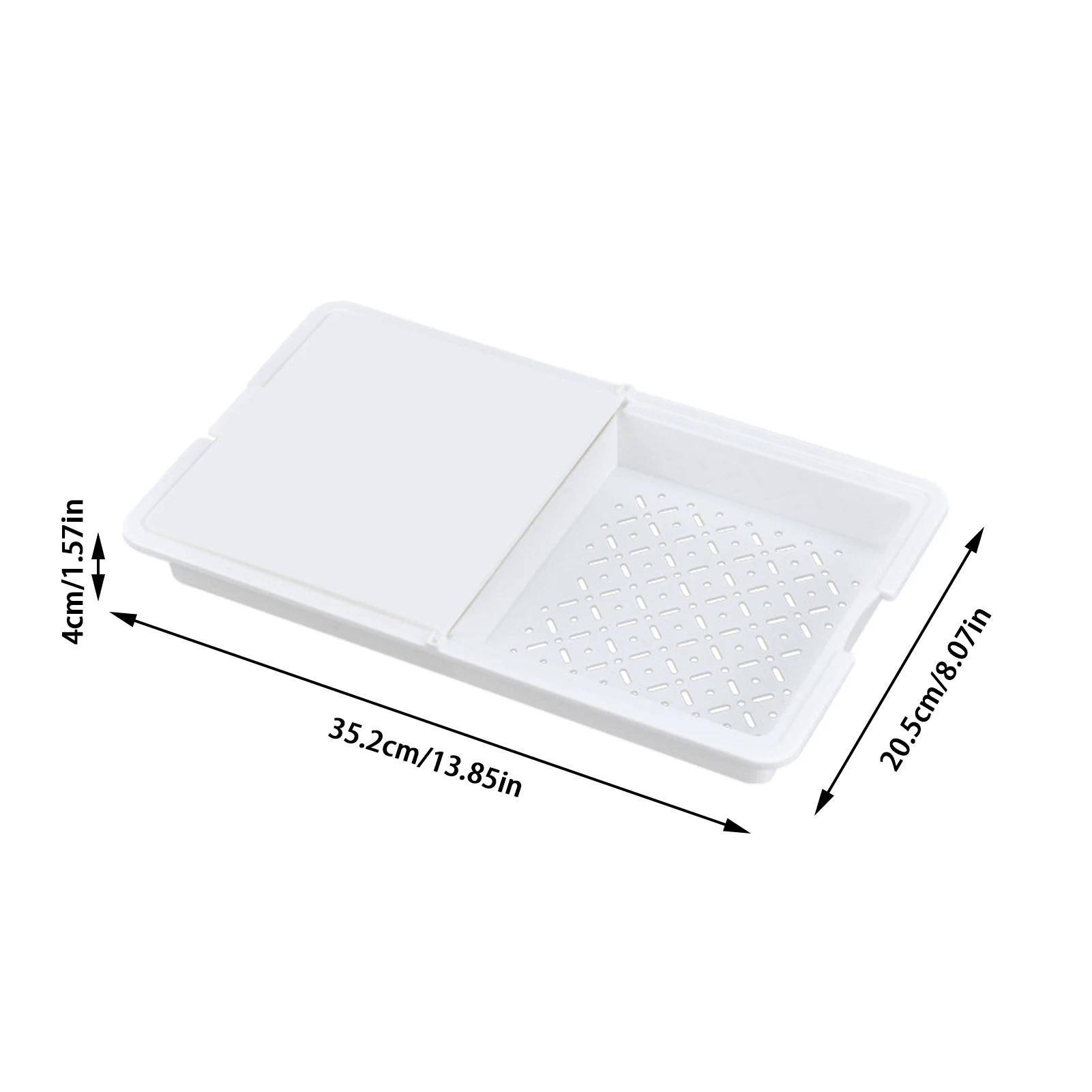 

Cutting Board Rectangle Multifunctional Cutting Board Strainer Basket Washable Vegetables Strainer Kitchen Storage Organizer