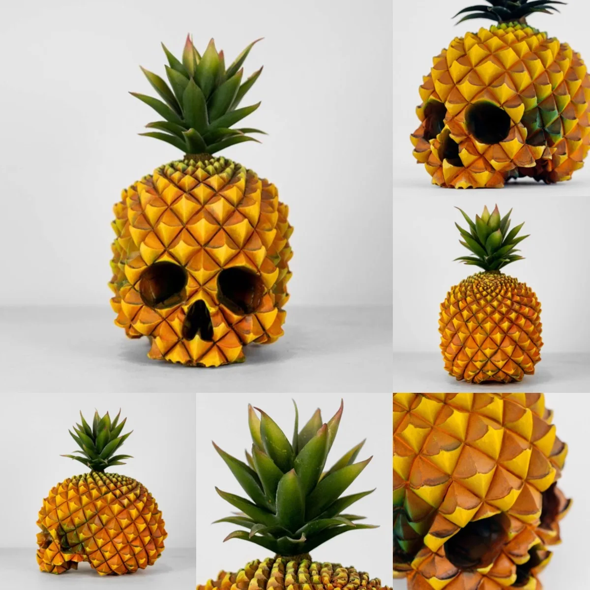 

New skull pineapple head Resin craft Halloween Decorating atmosphere Terrorist furnishing articles Skeleton crafts