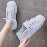 tenis feminino women tennis shoes white sports shoes leather lace up female footwear outdoor thick bottom women sneakers