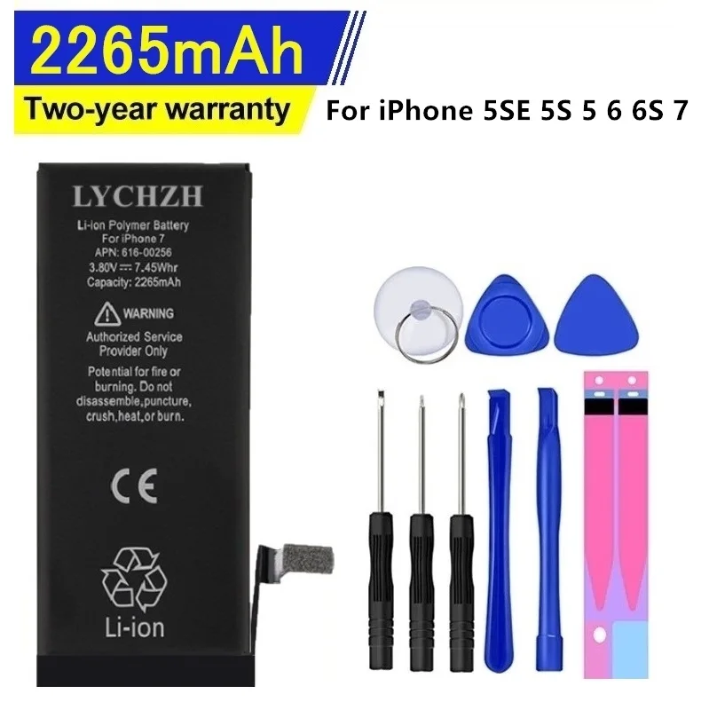 2265 мА/ч литий аккумулятор телефона для iPhone 6S 6 7 5S 5 Замена Батарея iphone6s iPhone7 iphone5s +