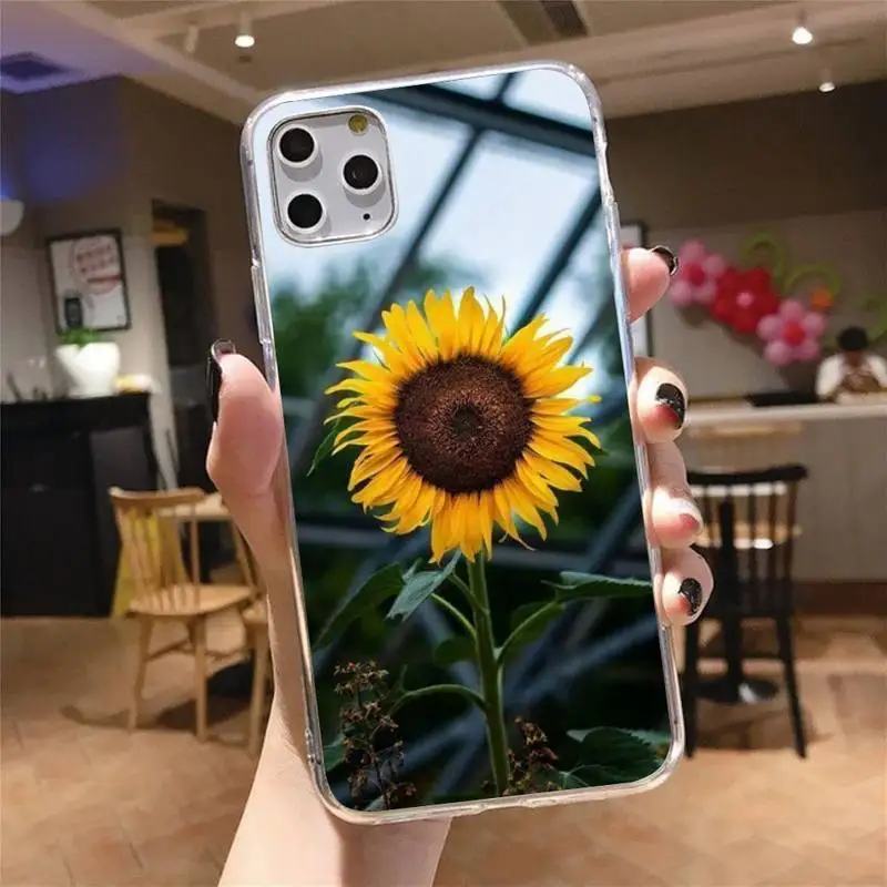 

Sunflower sunset flowers Phone Case Transparent for iPhone 6 7 8 11 12 s mini pro X XS XR MAX Plus